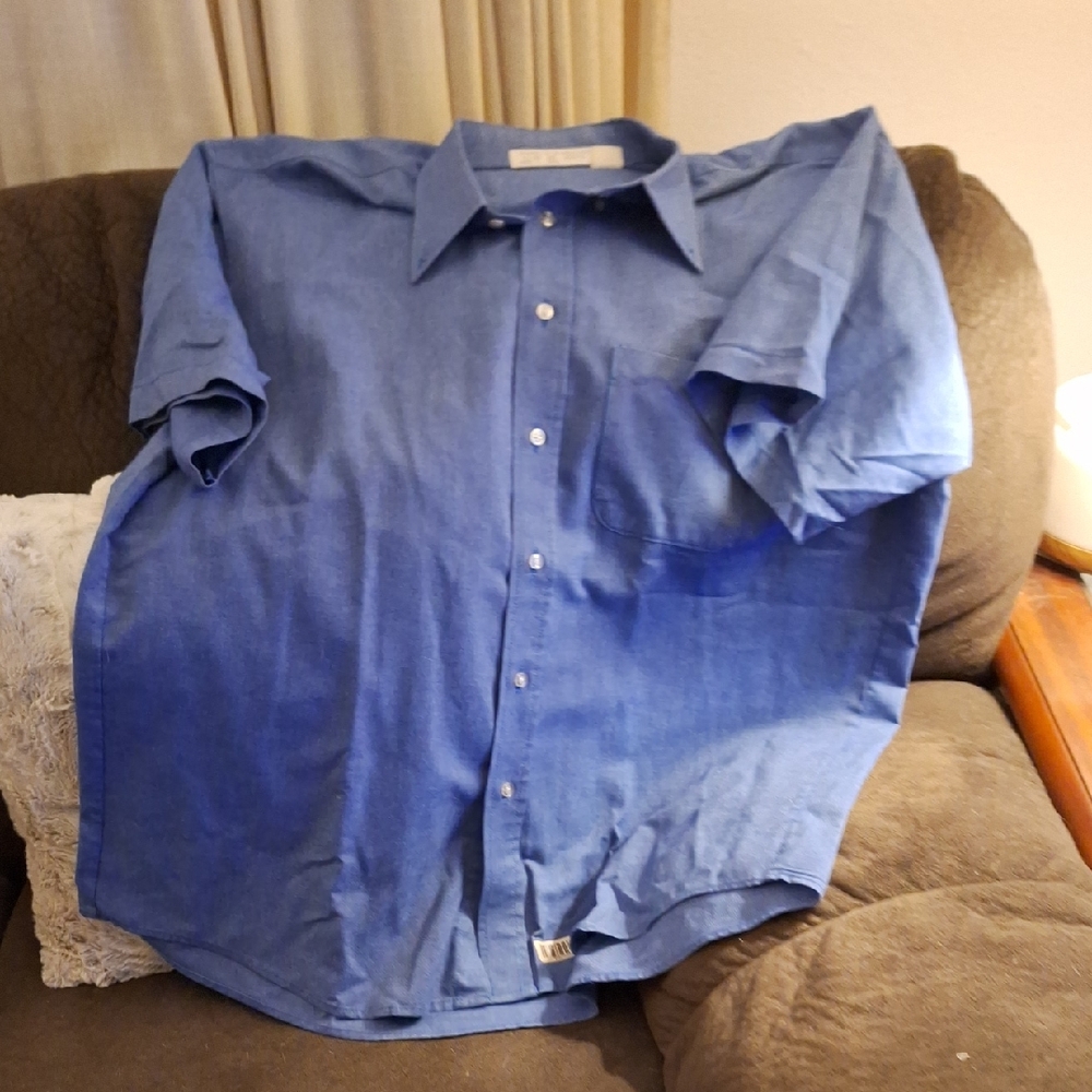 Casual Men's Sky Blue Button-Down Shirt